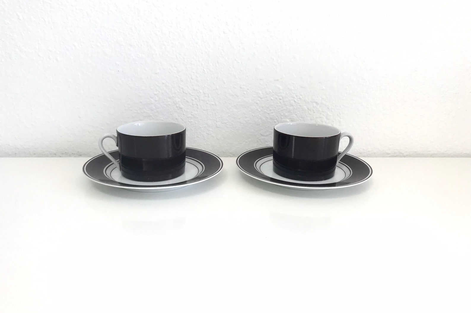 2 Vintage Coffee Cup & Plate Sets rondelet Etsy