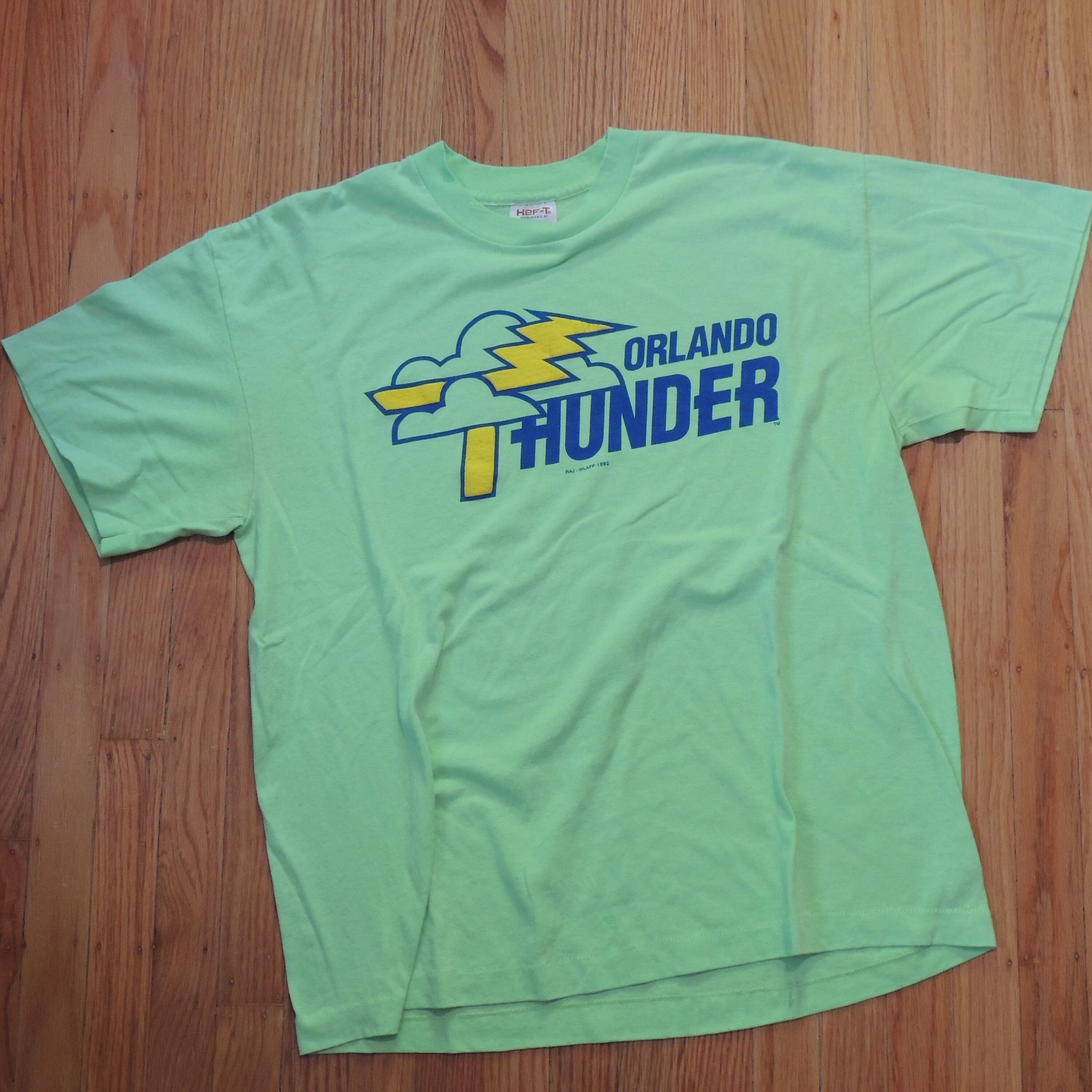 Orlando Thunder Vintage T Shirt Size XL Neon Green WLAF Single | Etsy