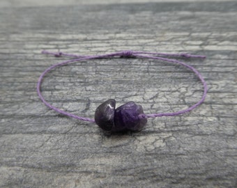 February Birthday Stone, Amethyst Bracelet, Healing Stone, February Gift, Purple Rock Friendship Bracelet, Semi Precious Stone Bracelet