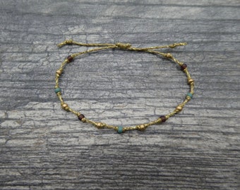 Adjustable Seed Bead Friendship Bracelet: Gold Cord Party Favor