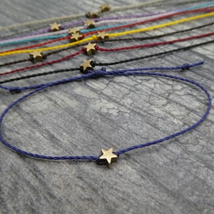 Bracelet réglable minuscule étoile en laiton - Bracelet d&#39;amitié minimaliste