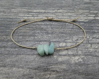 Amazonite Friendship Bracelet, Aqua Blue Stone Bracelet, Waterproof Bracelet, Semi Precious Stone Bracelet