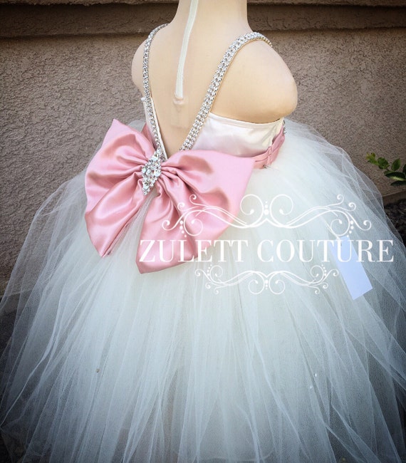 Baptism Dress Mini Bride Dress Flower Girl Dress Rosette Etsy
