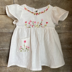 Linen Dress with Hand Embroidery image 1