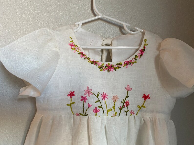 Linen Dress with Hand Embroidery image 8