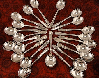 Cuillères à soupe Gumbo à la menthe _ Plaqué argent vintage et antique _ Prix par cuillère