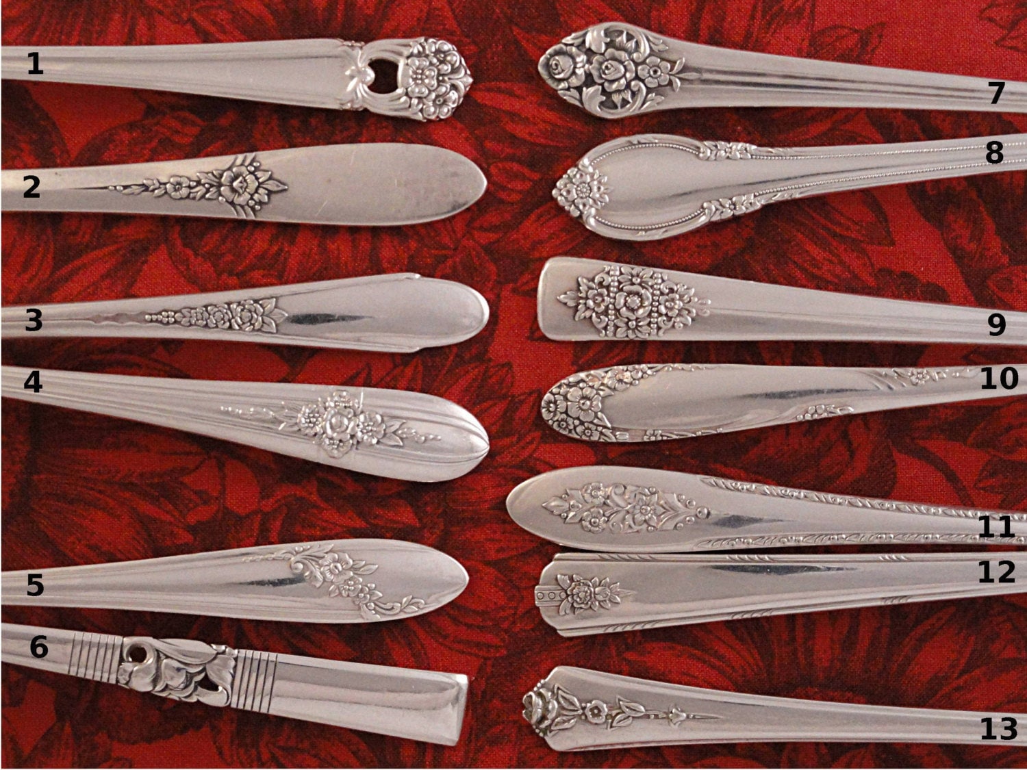 Mismatched Flatware 40s Florals Silverplate Set Patterns 5 Etsy