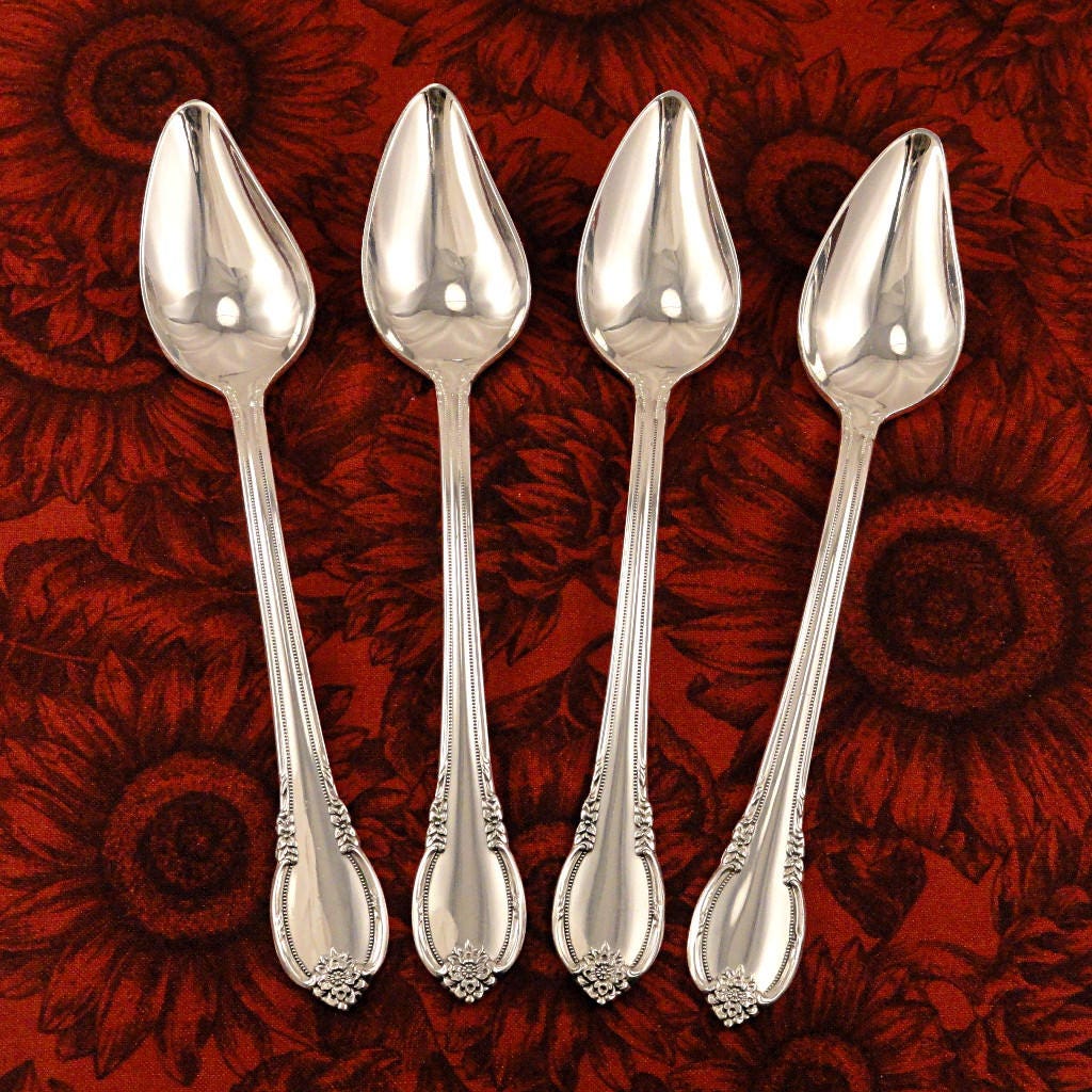 Set 4 Fruit Citrus Grapefruit Spoons 1847 Rogers Vintage 1948 Etsy