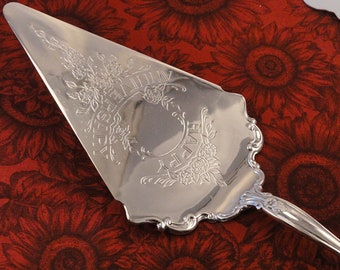 Pelle à gâteau Menthe _ HAPPY ANNIVERSARY Interlude by International Silver _ Plaqué argent vintage 1971