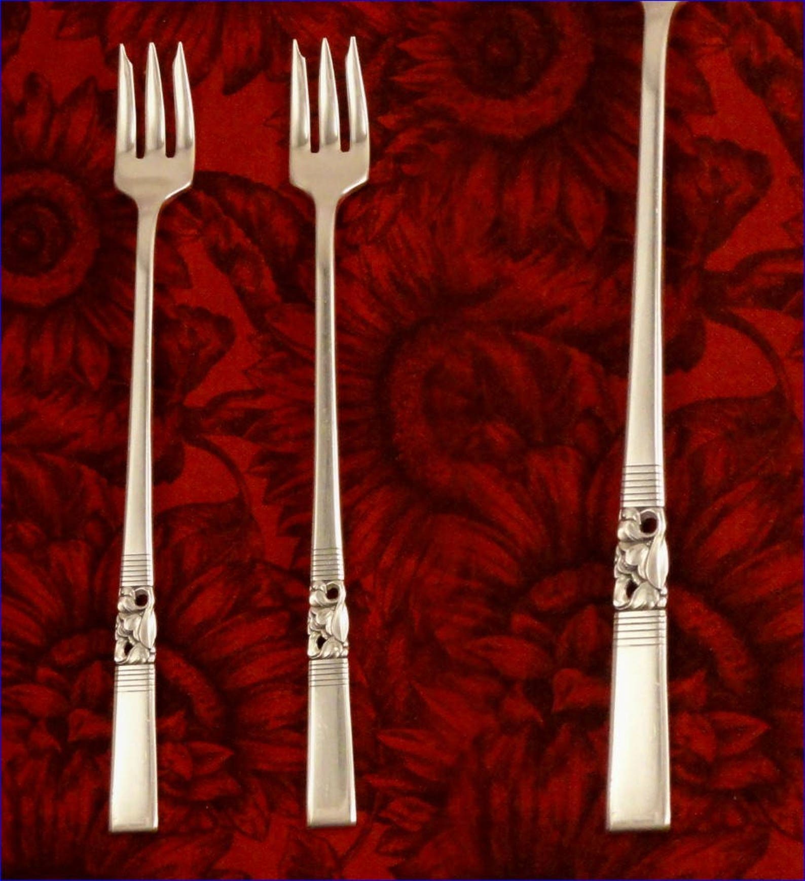 Pair Set 2 Seafood Cocktail Shrimp Forks Morning STAR Vintage Etsy