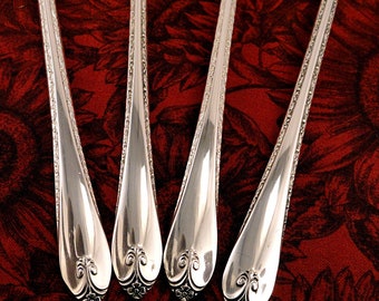 Cuillère à thé glacé à la menthe _ EXQUIS par Wm Rogers _ Plaqué argent vintage 1940 _ Prix par cuillère