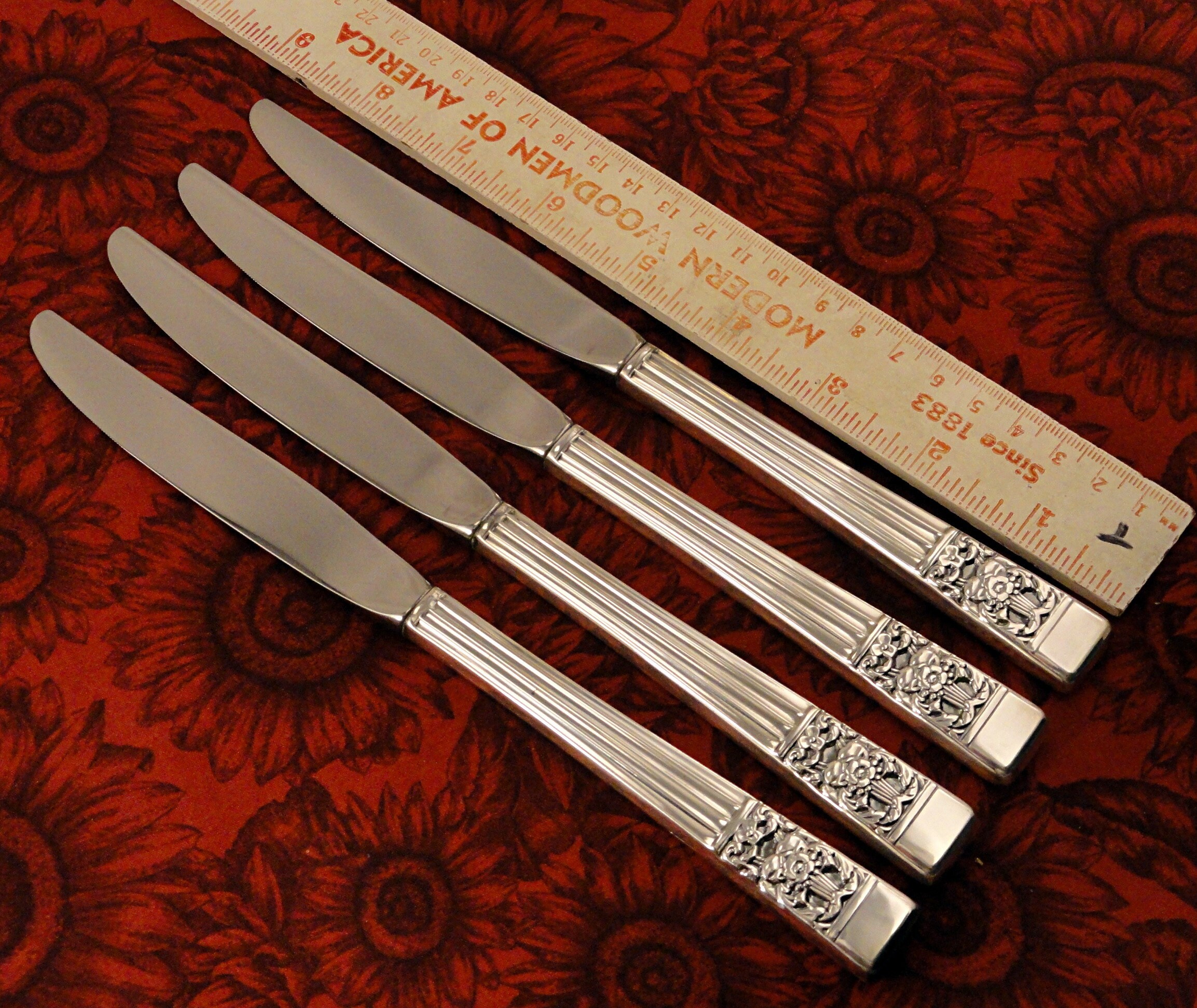 CORONATION 4 SERRATED Dinner Knives Oneida Community Set Etsy