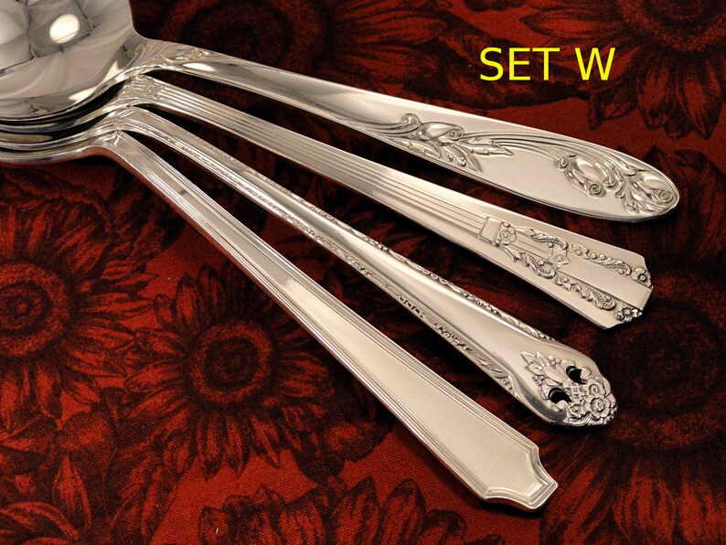 Mismatched Gumbo Round Soup Spoons Vintage Art Deco Etsy