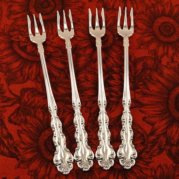 Minty Seafood Cocktail Fork _ BEETHOVEN by Oneida Community _ Vintage 1971 Silverplate _ Roses _ Priced per Fork