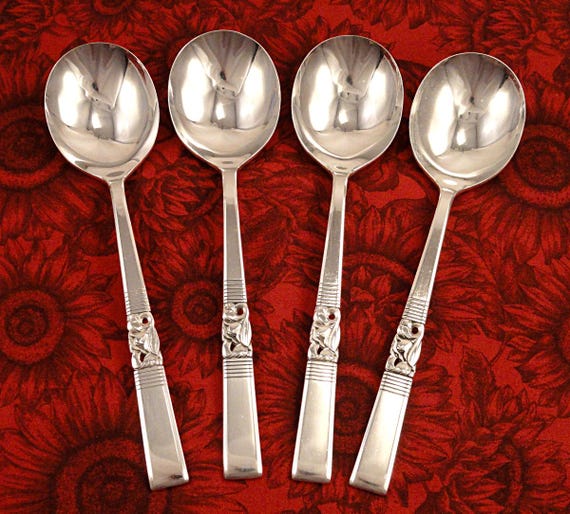 1930年代｜イギリス｜Oneida Community｜スプーン（4本セット） Minty MORNING STAR Sets by Oneida Community _ Vintage 1948