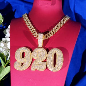 Custom VVS Diamond Bold Letter Pendant Necklace, Hip Hop Cuban Chain Jewelry