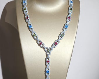 Kolorowy naszyjnik i bransoletka z zawieszką w kształcie nosa świni z kamieni szlachetnych – Iced Out Chain, biżuteria hip-hopowa