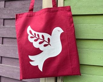 PEACE DUST cotton bag | BACKPACK | Eco fabric bag with long handles | Canvas bag or gym bag for shopping