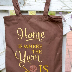 Baumwolltasche | Öko-Stofftasche, Totebag mit lustigem Spruch & Wollknäuel, Leinentasche zum Einkaufen, als Geschenk für die Freundin
