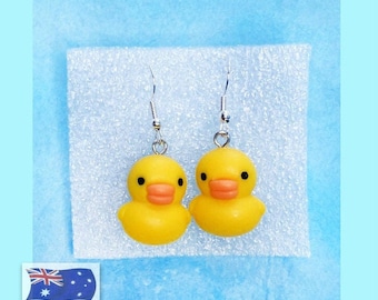 Funny Duck Drop Earrings KimWestARt
