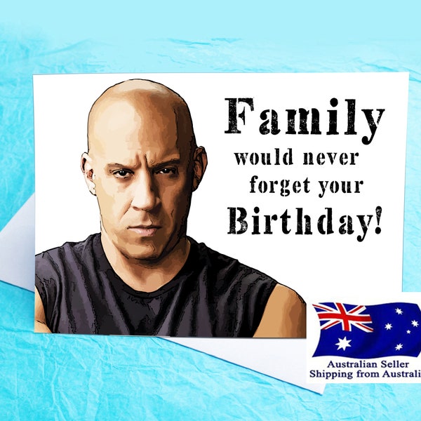 Dom Toretto Funny Fast and Furious Family Birthday Card KimWEstARt