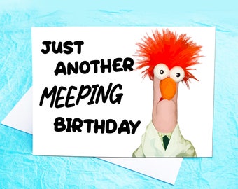 Beaker Meeping Birthday Card KimWestARt