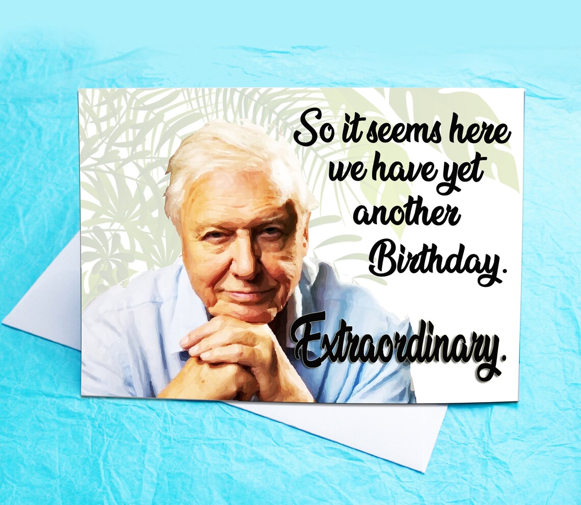 David Attenborough Birthday Card - Etsy Australia