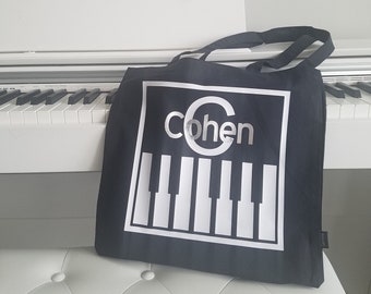 Personalized Piano Bag for Girl or Boy Music Bag with Piano Keys Custom Monogram Tote with  Name