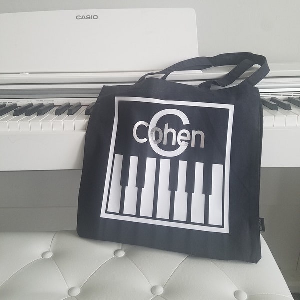 Personalized Piano Bag for Girl or Boy Music Bag with Piano Keys Custom Monogram Tote with  Name