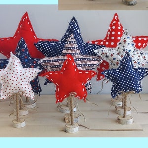 Red White and Blue Decor for Summer Mantel Decor for 4th of July Decor for Memorial Day Decor for Flag Day Summer Table Decor Stars