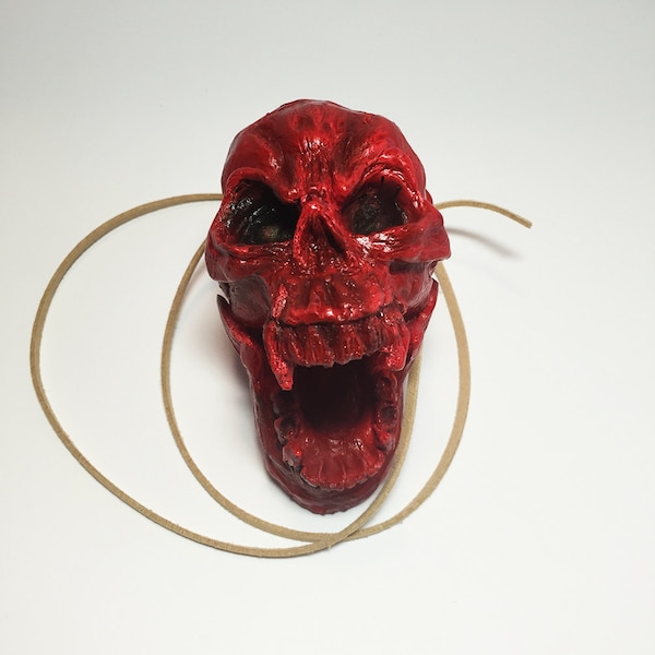 Aztec Death Whistle - The Skull - Blood red -  Aztec Death Whistle, Mayan Death Whistle, Aztec Culture