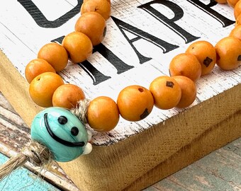 HaPPy bracelet - bracelet with handmade glass bead -18 cm- smiley bracelet