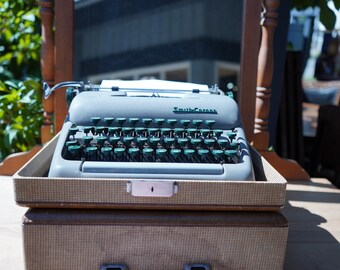 1955 Blue Smith Corona Typewriter Silent Super Professionally Serviced Blue Typewriter Working Typewriter Gifts for Writers