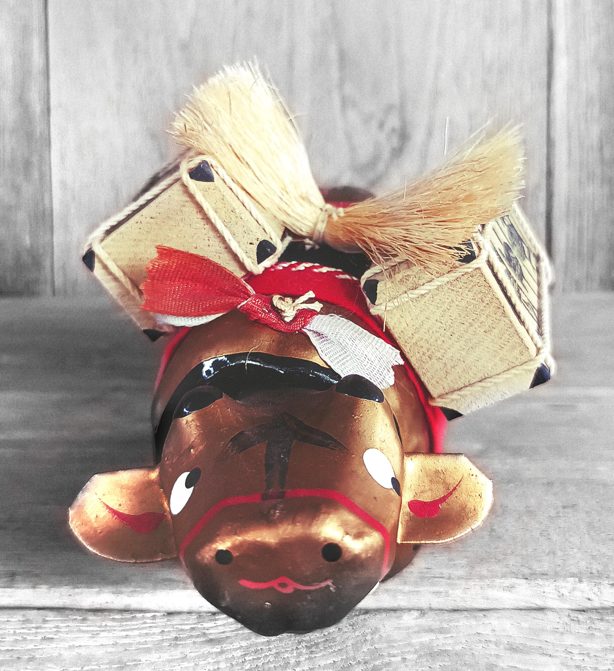 Akabeko, Cow of Aizu, Ox Nodding Doll, Japanese Traditional Toy, Paper ...