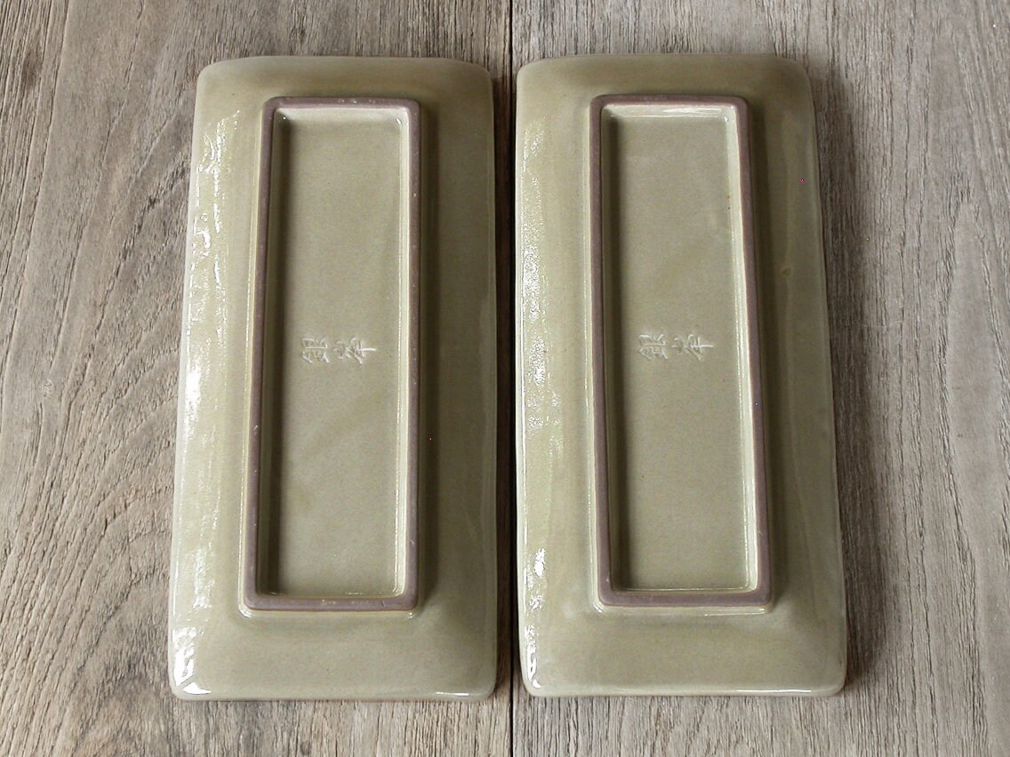 Japanese Ceramics Plate Set of 2 Rectangle Plates Serving Etsy