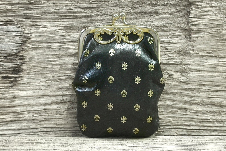 Leather Ball Clasp Coin Purse Vintage Coin Purse Clasped Etsy