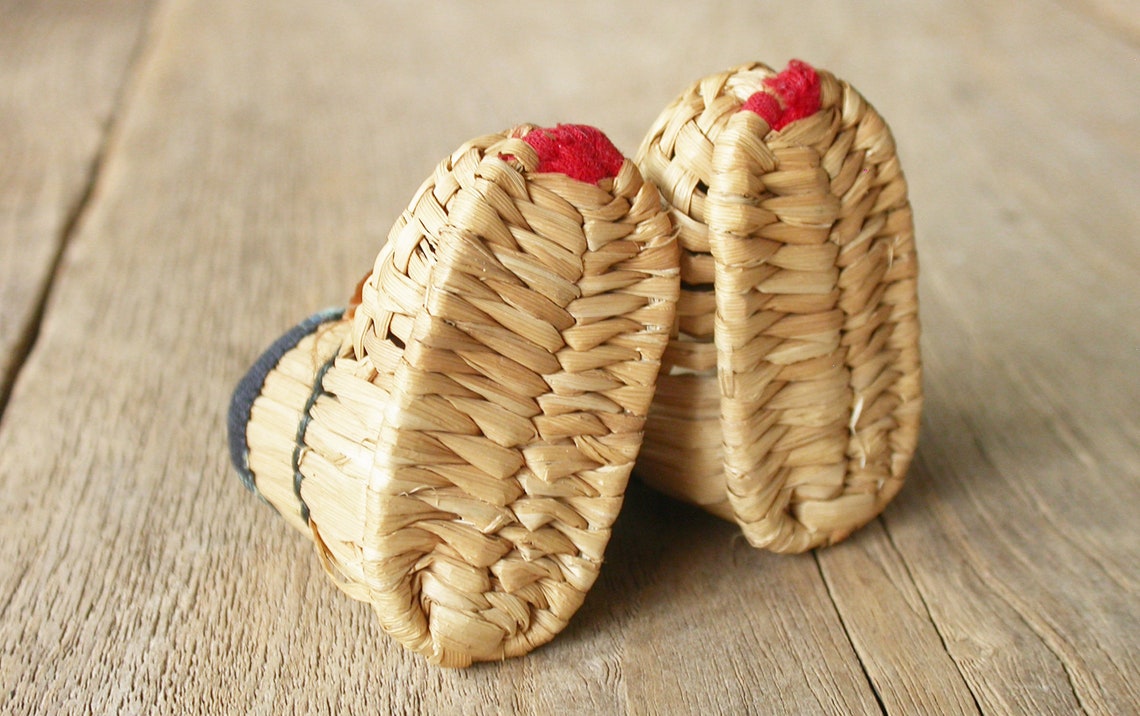Japanese Straw Shoes Straw Boots H 1.9 Inches Etsy
