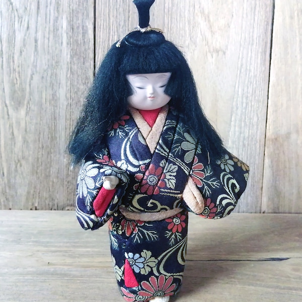 Vintage Kimekomi Doll, Girl Doll, Vintage Doll, Little Princess Japanese Doll for Girls' Day Hina Matsuri Happiness Symbol, Tall 8.5" Inches