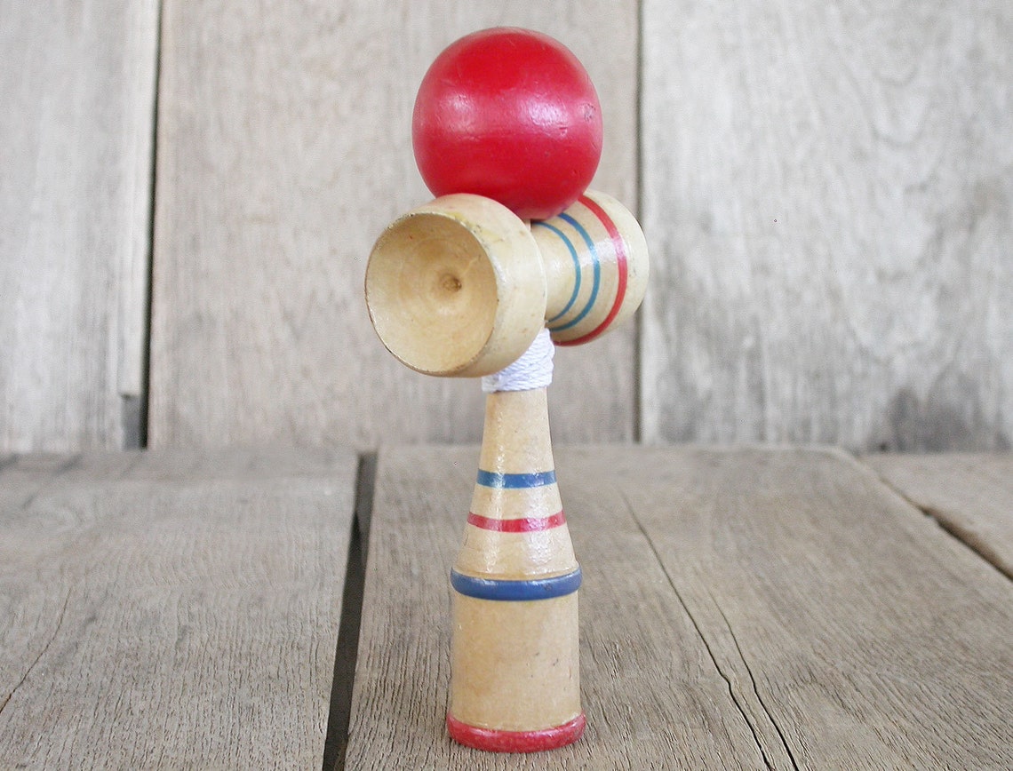 Japanese Wooden Toys Japanese Kendama Sword and Ball Etsy