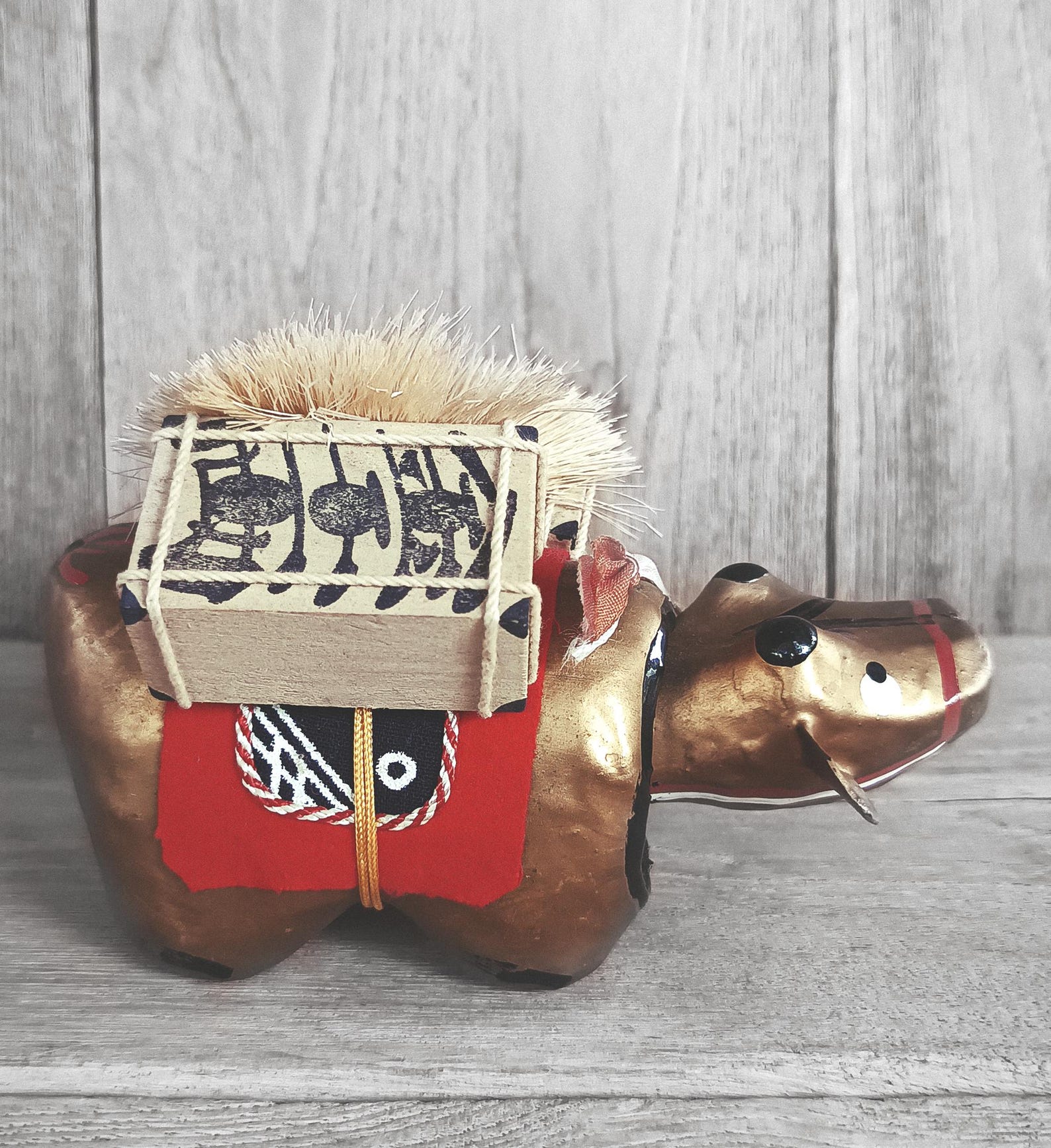 Akabeko, Cow of Aizu, Ox Nodding Doll, Japanese Traditional Toy, Paper ...