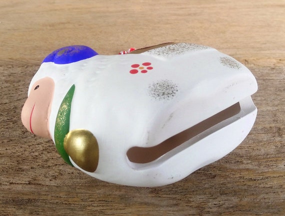 Hitsuji Dorei, Sheep Ceramic Bell, Japanese Vintage Bell