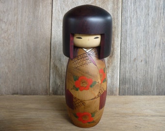 Kokeshi Doll, Japanese Wooden Doll, Vintage Wooden Doll, Doll of Happiness, Vintage Decor, Japanese Vintage, Made in Japan