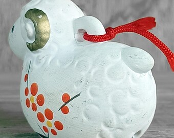 Hitsuji Dorei, Sheep Ceramic Bell, Japanese Vintage Bell