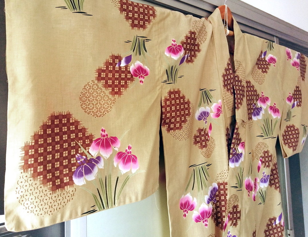 Vintage Japanese Yukata, Summer Robe, Japanese Kimono, Yukata, Kimono ...