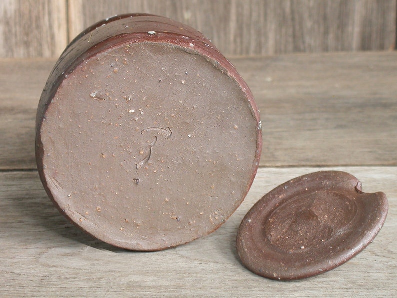 Herb Storage Japanese Ceramics Small Pot Ceramic Pot Made In Japan. Handmade Ceramics Brown Canister Ceramic Canister with Lid