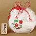 Set of 3 Ceramic ornaments / bell, rooster, star