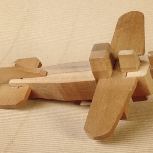 Airplane Plan Japanese Wooden Toy, Jet Plane, Vintage Wooden Air Plane, Plane Model, Japanese Air Plane, Wooden Jigsaw, Handmade Wooden Toy