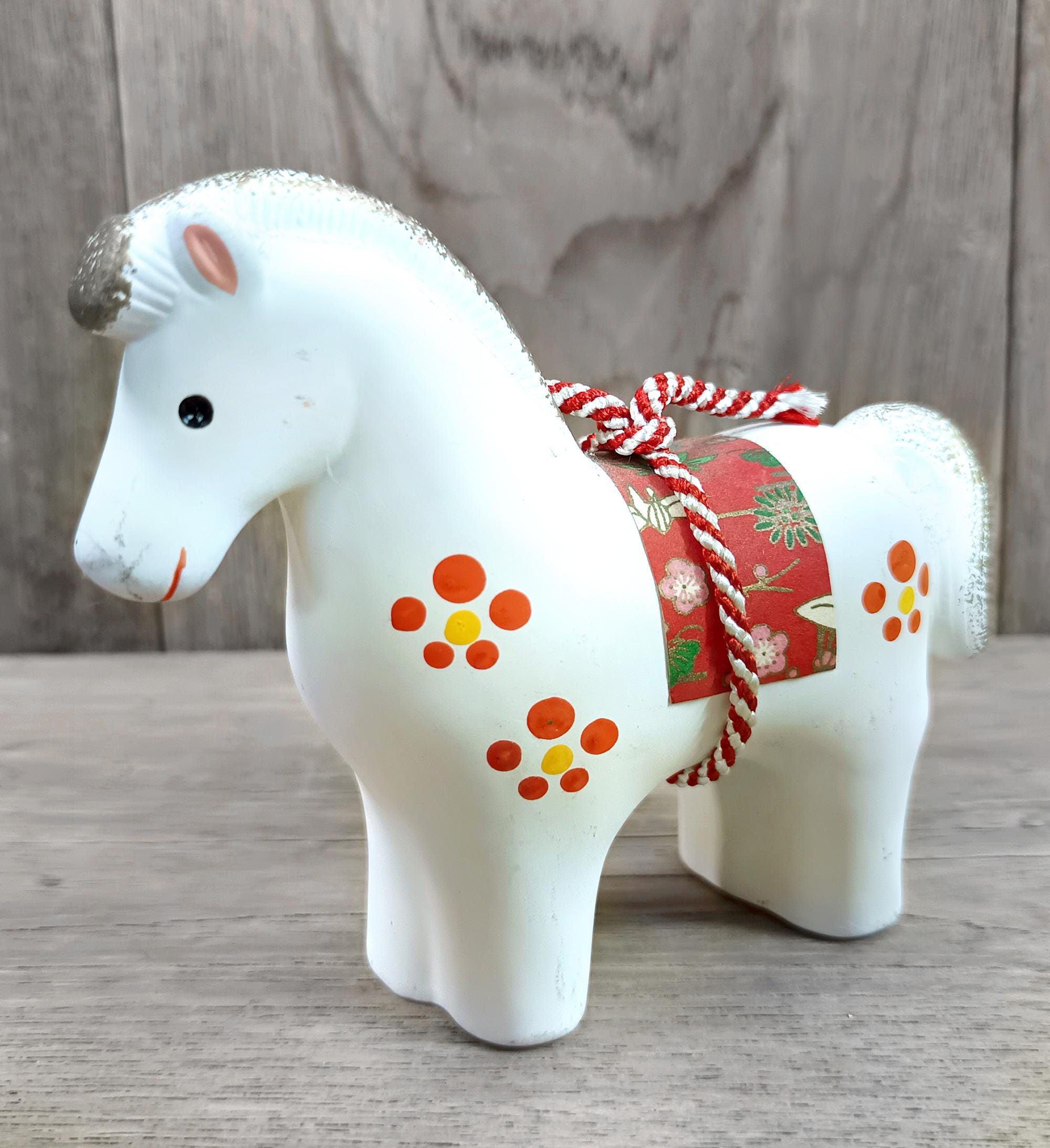 Japanese Ceramic Horse (uma) Doll, Lucky Charm, Symbol of Life