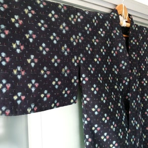 Vintage Japanese Kimono, Yukata Robe, Women Kimono with Kasuri Pattern Print, blurred or brushed Characteristics, Japanese Yukata Art
