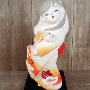Hakata Ningyo, Japanese Traditional Ceramic Vintage Doll, Japanese Crafts, Figurine Girl Doll with Kimono, Height 12.5&quot; inches Gift for Girl